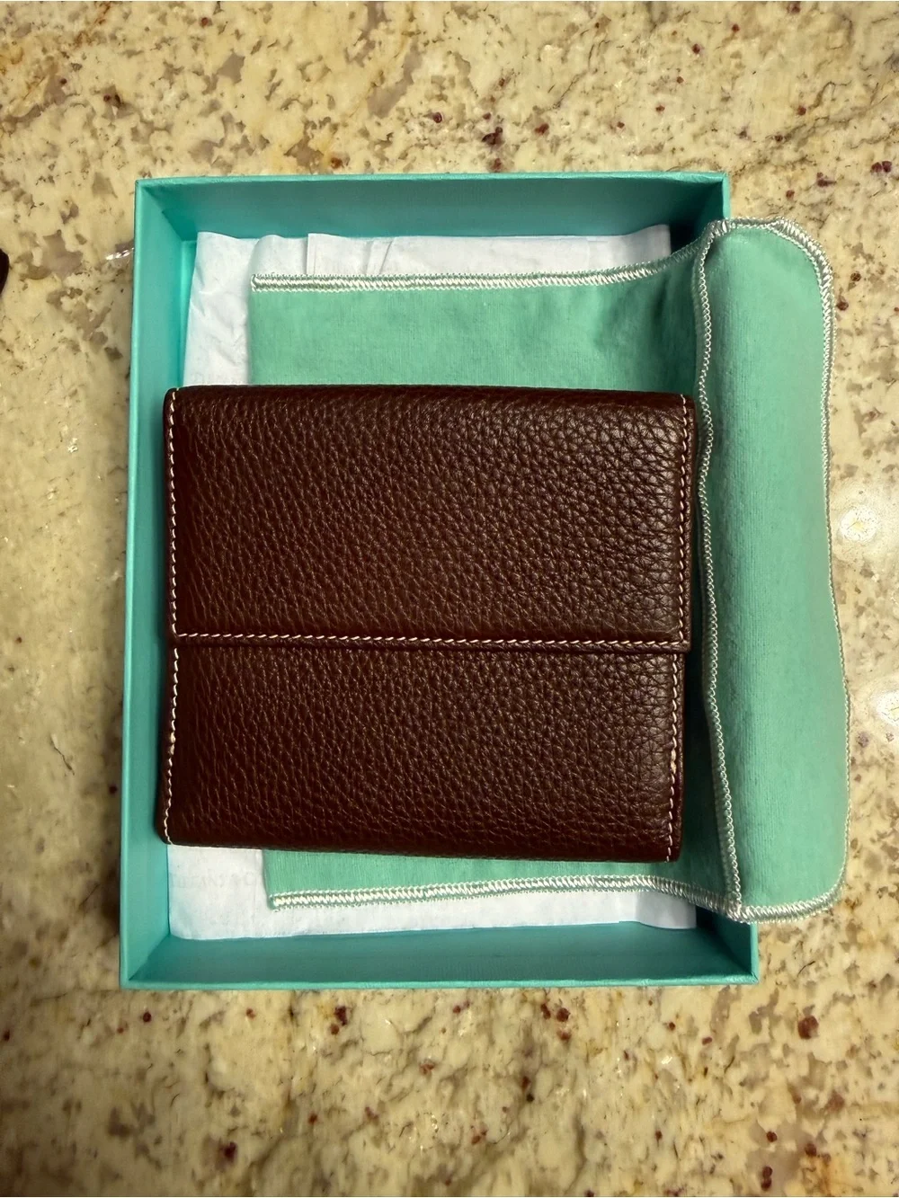 Tiffany & Co. Brown Leather Bifold Wallet
